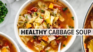 CABBAGE SOUP  super easy vegetarian soup for a healthy diet [upl. by Chlores]