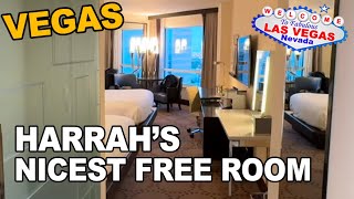 Tour of quotThe NICEST Free Roomquot at the Harrahs Hotel Las Vegas [upl. by Bollay]