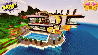 I Made A World Best Luxurious Waterfront Mansion In Minecraft [upl. by Fridell]