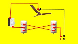 Two Way Switch Connection with Fan Regulator  Ceiling Fan Connection  Two Way Switch Connection [upl. by Aihsoem]