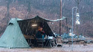 Camping in Heavy Rain  On a rainy night I went camping quietly listening to the sound of rain [upl. by Koeppel]