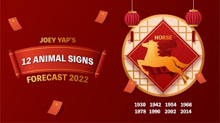 2022 Animal Signs Forecast Horse Joey Yap [upl. by Rimaj]