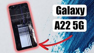 Galaxy A22 5G Display gebrochen und zeigt Streifen  Reparatur Anleitung [upl. by Ynahteb]