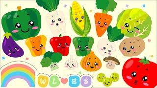 Baby Sensory Video  High Contrast Vegetables  Happy Calm Funky BGM [upl. by Inva]