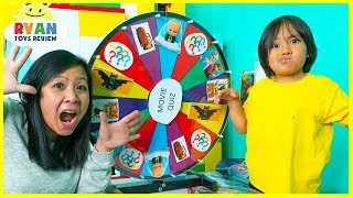 Ryan plays Kids movie Toys Spinning wheels game with Disney surprise toys [upl. by Leandre]