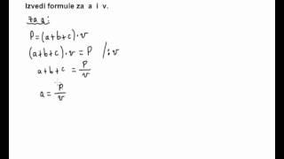 Izvođenje formula iz složenijih formula  5  vježba [upl. by Lachish35]