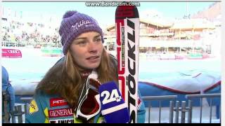 Interview with Tina Maze after giant slalom 1422013 [upl. by Schonthal]