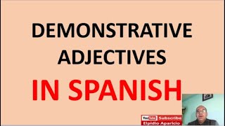 demonstrative adjectives in spanish este amp esta [upl. by Aridnere]