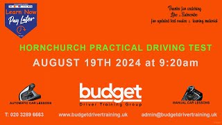 HORNCHURCH PRACTICAL DRIVING TEST ROUTE REAL TEST ON 19TH AUGUST 2024 AT 920AM [upl. by Whittemore]