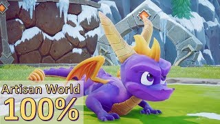 Spyro The Dragon Remastered  Artisans World 100 Walkthrough [upl. by Imeka]