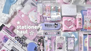 ASMR ♡ kawaii stationery haul aesthetic unboxing 🍥 chill ☾ no bgm  links [upl. by Eisac]