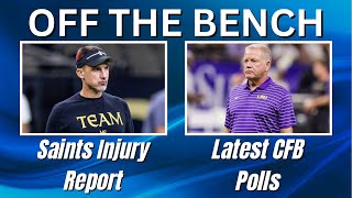 OTB  Saints Injury News  LSU Recruiting  Latest CFB Polls [upl. by Lerred]