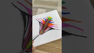 Easy And Beautiful Thread Painting 😱🥰String Pull TechniqueHow To Paint Using Threadshorts art [upl. by Yddub]