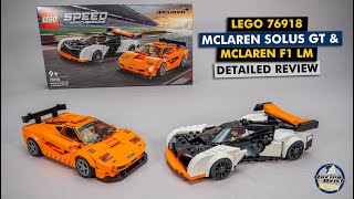 LEGO Speed Champions 76918 McLaren Solus GT amp McLaren F1 LM detailed building review [upl. by Boelter]