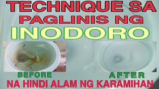 TECHNIQUE SA PAGLINIS NG INODORO GAMIT ANG MURIATIC ACID Howtocleantoilet Unclogtoilet toilet [upl. by Child]