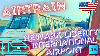 🚄 AIRTRAIN – 🇺🇲 NEWARK INTERNATIONAL AIRPORT – NEW JERSEY USA – 4K RIDE [upl. by Nenerb]