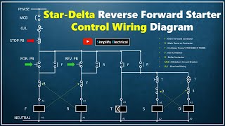 Reverse Forward Star Delta Control Wiring  स्टार डेल्टा रिवर्स फॉरवर्ड स्टार्टर कण्ट्रोल वायरिंग [upl. by Aisats]