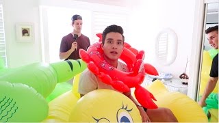 GIANT POOL INFLATABLES PRANK [upl. by Enilram556]