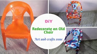 How to Decorate a Plastic Chair  Recycled Old Chair Projects [upl. by Jarus]