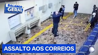 Criminosos tentam roubar agência dos Correios na zona leste de São Paulo [upl. by Drarej603]