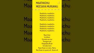 🎶 Maatikichu Song Lyrics  Meesaya Murukku Movie  Hiphop Thamizhas FootTapping Beats 🌟  Hits [upl. by Costin637]