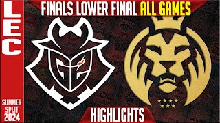 G2 vs MDK Highlights ALL GAMES  LEC Season Finals Lower FINAL  G2 Esports vs Mad Lions KOI [upl. by Lynnea]