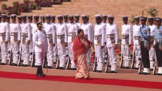 Ceremonial welcome of President Bidya Devi Bhandari of Federal Democratic Republic of Nepal [upl. by Amling]