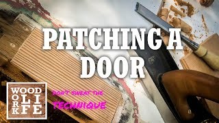 Patching an Antique Door Using a Dutchman  Woodworking Techniques [upl. by Rachel]