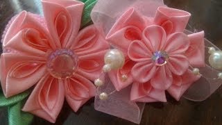 Вторая жизнь старых заколок  канзаши kanzashi flowers [upl. by Hube]