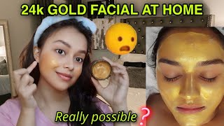 24 k GOLD FACIAL GHAR PE FULL PROCESS 😍😍 [upl. by Dot331]