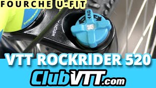 Vtt BTWIN Rockrider 520 avec nouvelle fourche UFIT  433 [upl. by Halivah]