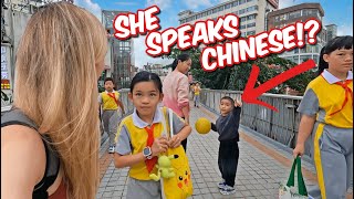 How do Chinese Kids React to Foreigners [upl. by Nalhsa]