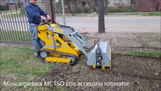 Minicargadora MC15O con accesorio rotovatorrotocultivador [upl. by Wilkison203]