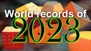 World records on every Rubiks cube in 2023 [upl. by Wallach]