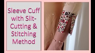 Sleeve Cuff with a slit [upl. by Enitsahc]