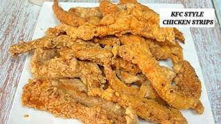 KFC STYLE CHICKEN STRIPS l how to make perfect kfc style chicken strips [upl. by Bhayani]