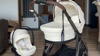 New CYBEX e Gazelle Pram including travel system in colour seashell beige [upl. by Kcinemod489]