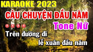 Câu Chuyện Đầu Năm Karaoke Tone Nữ Nhạc Sống  Trọng Hiếu [upl. by Adniuqal]