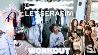 trying LE SSERAFIMS workout for a week aka me suffering realistic results [upl. by Poole]