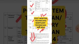 POST MORTEM TECHNICIAN VACANCY 2024 POST MORTEM TECHNICIAN REQUIREMENT [upl. by Otreblanauj]