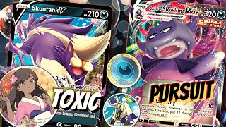 Skuntank V Deck 🦨🤢 Retreat I dare you W Galarian Slowking VMAX amp Furisode Girl PTCGO [upl. by Nnylcaj]