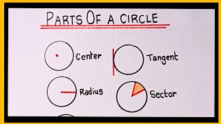 PARTS OF THE CIRCLE  Parts of a Circle Center Radius Chord and Diameter arc segment [upl. by Camden625]