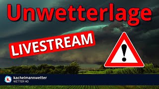 Unwetterlage durch schwere Gewitter am Donnerstag  Livestream [upl. by Leuname]