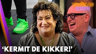 Vandaag Insidetafel ziet nieuwe schoenen Caroline Kermit de Kikker  VANDAAG INSIDE [upl. by Enylekcaj673]