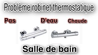 Problème mitigeur robinet thermostatique salle de bain pas d’eau chaude [upl. by Nekial]