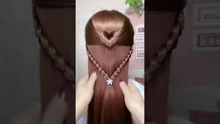 Love shape hairstyle shorts youtubeshorts viralshorts hairstyle [upl. by Kryska664]