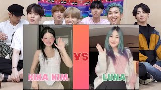 BTS REACTION Kika Kim Vs Luna Mccalll [upl. by Guzel]