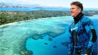 The Hunt for BIG FISH Spearfishing Fijis Coral Gardens [upl. by Naivatco]