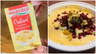 Trying Weikfield Custard Butterscotch Flavour…Tasty or Tasteless  Weikfield Custard Powder Recipe [upl. by Learsi760]