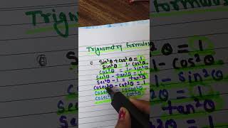 Trigonometry  Formulas educationalvideo maths [upl. by Stephine]